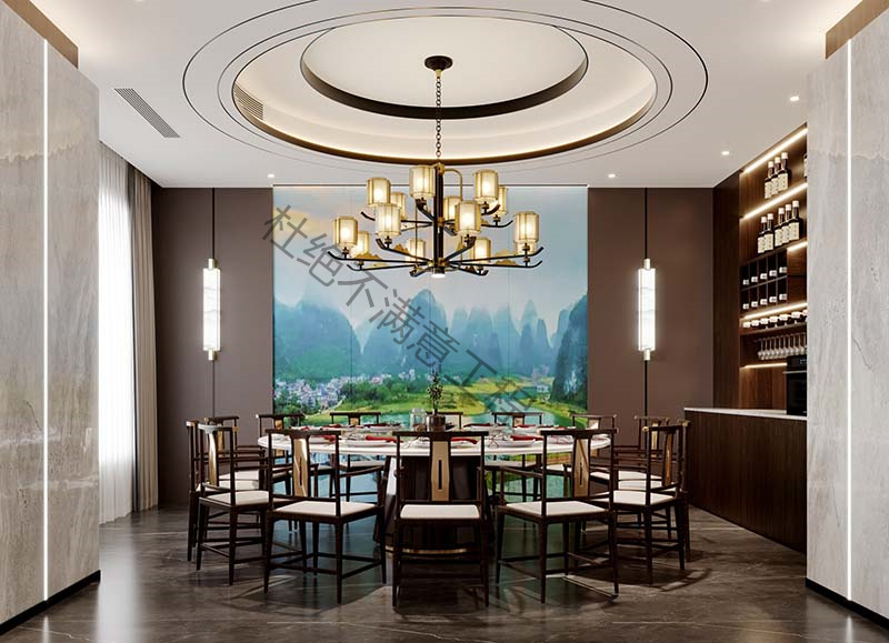 广西办公楼设计装修餐厅效果图