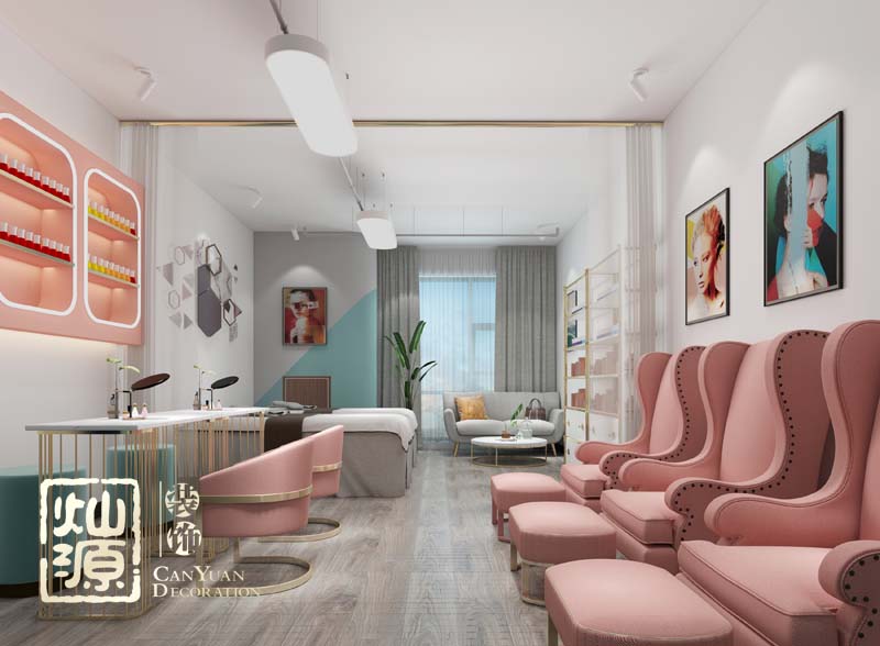 南宁美甲店装修设计效果图