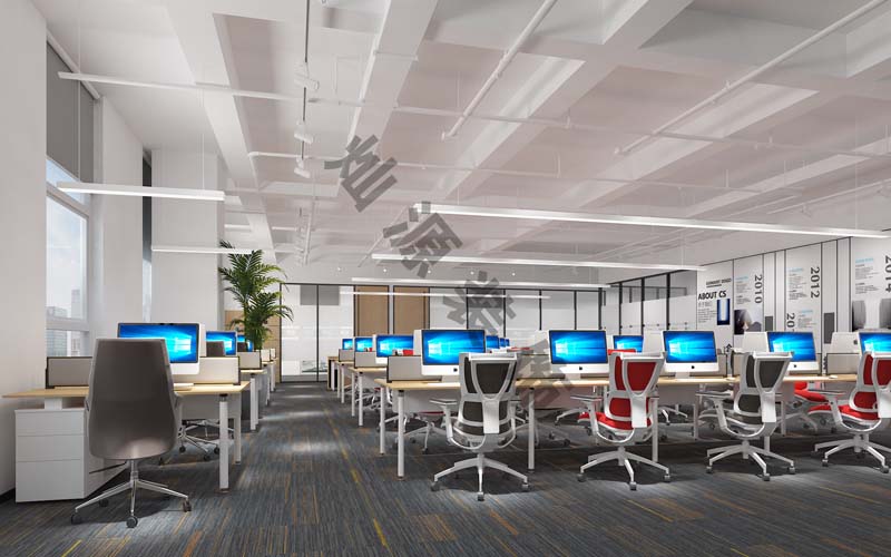 科技公司办公室设计效果图-公共区