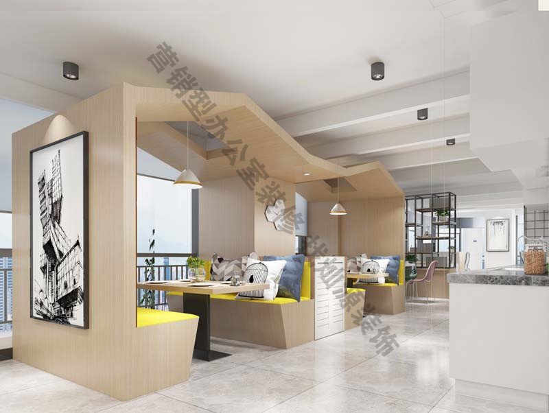 设计公司办公室装修案例效果图-卡座