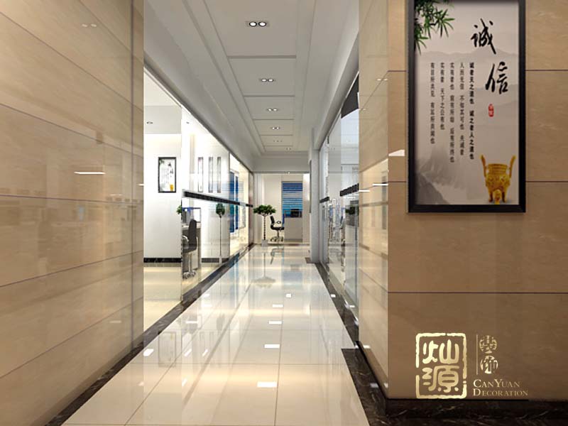 南宁办公楼装修走廊效果图