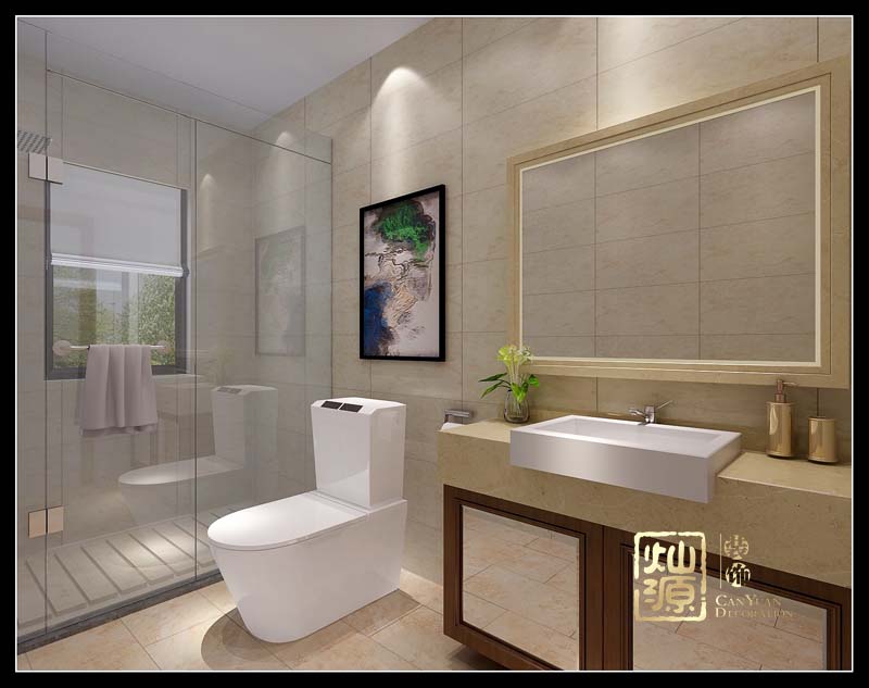 南宁私人会所设计装修之卫生间效果图