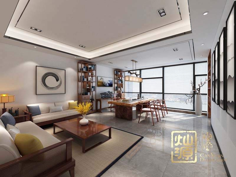 现代中式老总办公室装修