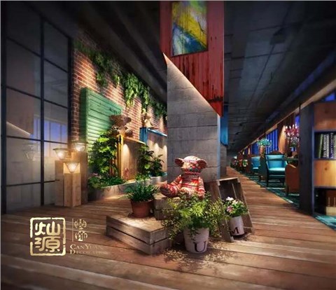 荣和公园尊府工业风西餐厅装修案例-利来w66最给利装饰