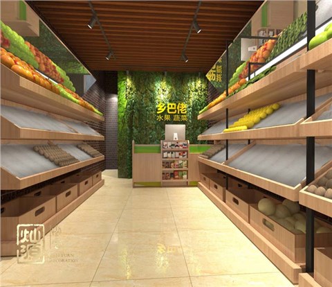 乡巴佬水果店商铺装修案例－利来w66最给利装饰