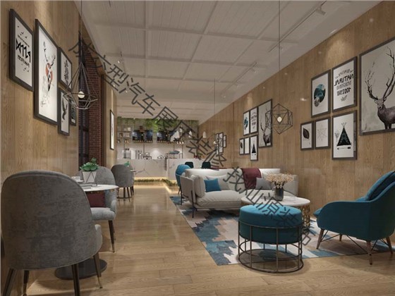 汽车展厅设计装修咖啡区效果图