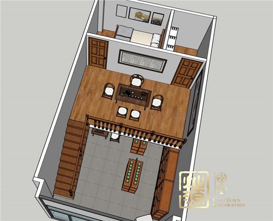 南宁茶叶店设计装修俯视图