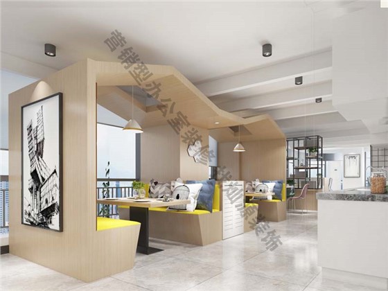 设计公司办公室装修案例效果图-卡座