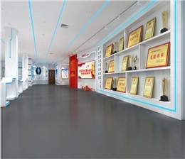 动线设计+静谧色彩搭配，塑造品牌形象——南宁企业展厅设计装修案例赏析—利来w66最给利装饰